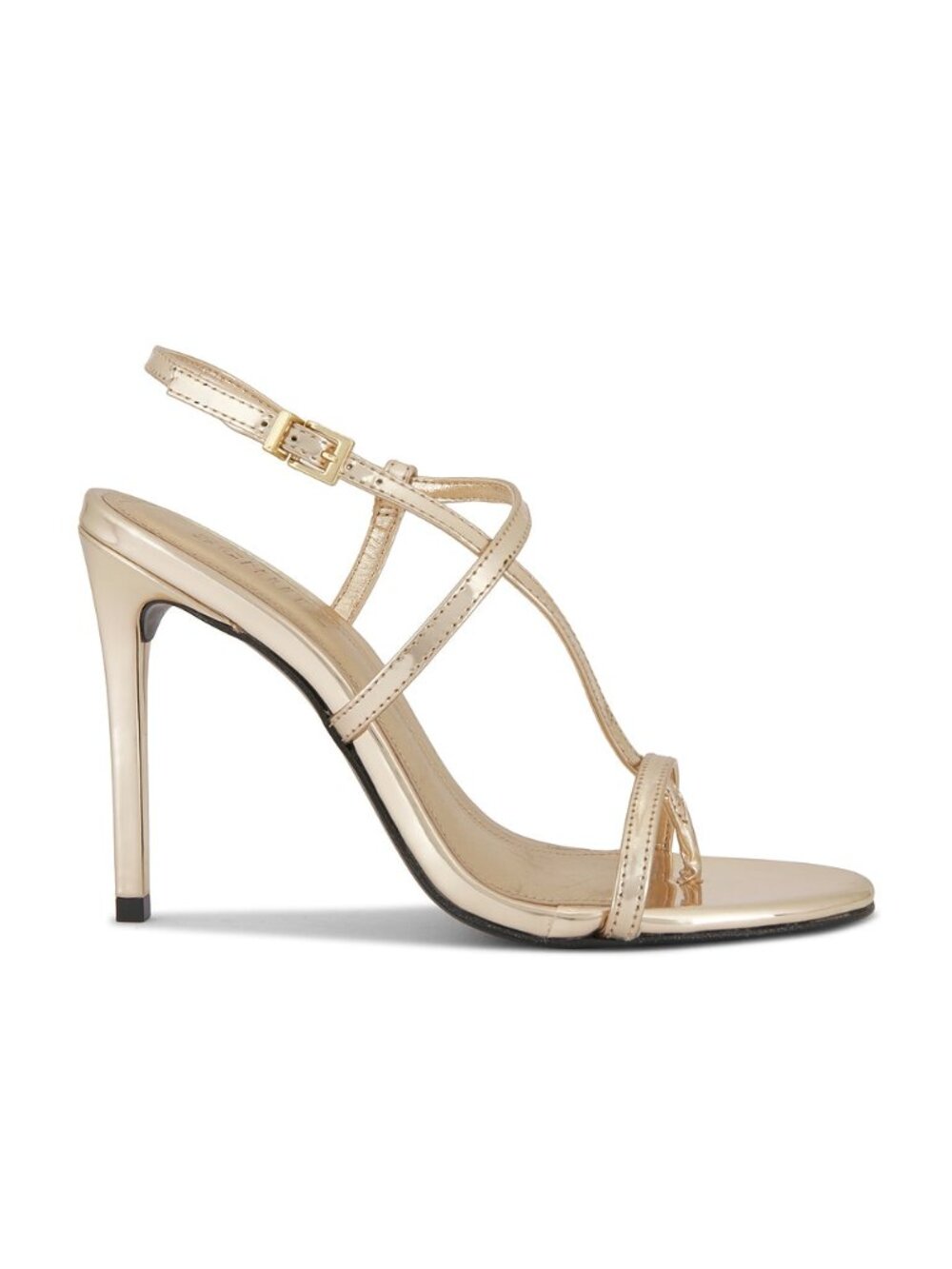 Schutz Azure Sandal in Platina gold metallic strappy open toe high heel